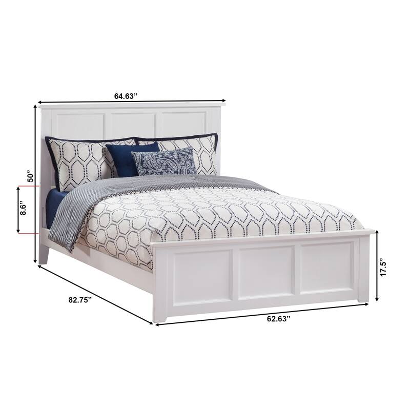 Low Profile Platform Bed with Footboard - No Foundation Needed - White Finish - Includes Turbo Charger