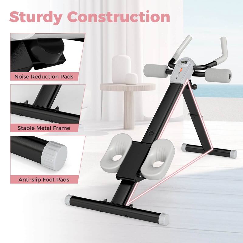 Goplus Adjustable Abdominal Trainer with Elbow Support Knee Protection
