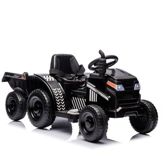 12V Kids Ride-On Car with Bluetooth, Safety Belt, Removable Basket, and Anti-Slip Tires