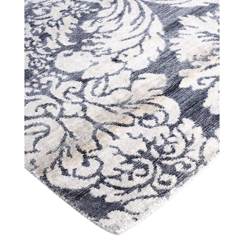 Modern One-of-a-Kind Hand-Knotted Area Rug, Blue - 9' 2" x 12' 1"