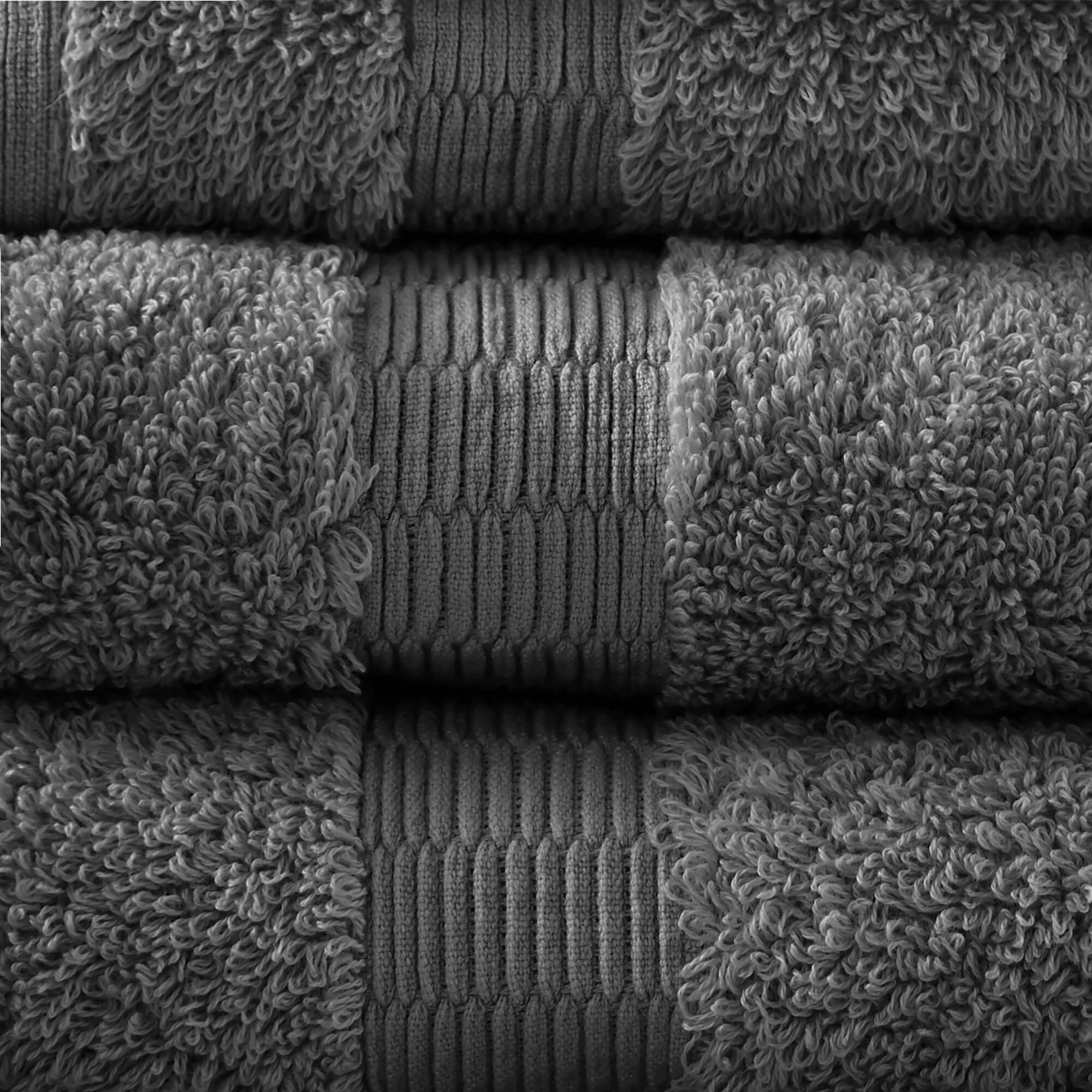 Madison Park - Aubrey 6 Piece Jacquard Towel Set - Black