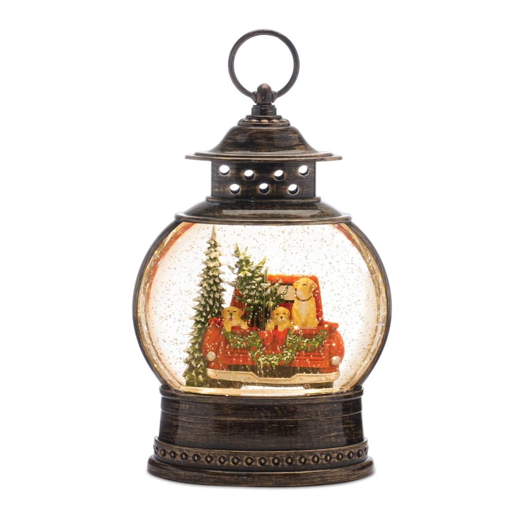 11.5" LED Lighted Pickup Truck with Dogs Christmas Snow Globe