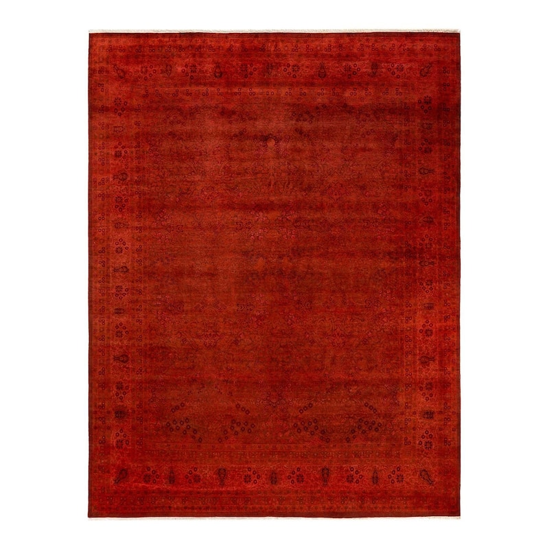 Fine Vibrance, One-of-a-Kind Hand-Knotted Area Rug - Orange, 8' 1" x 10' 7" - 8' 1" x 10' 7"