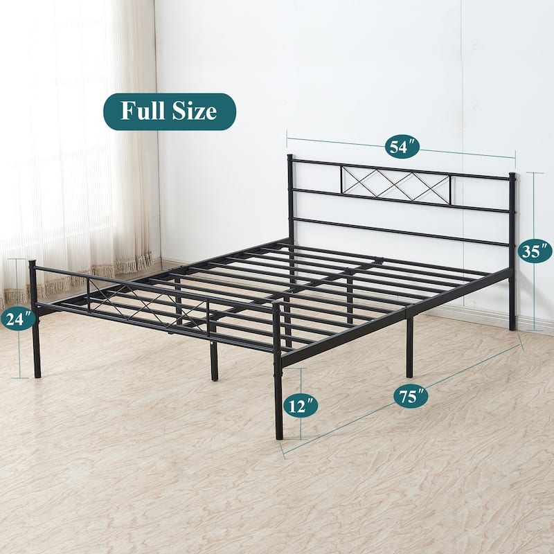 Taomika 3-Pieces Platform Bed Frame and Modern Nightstands Sets
