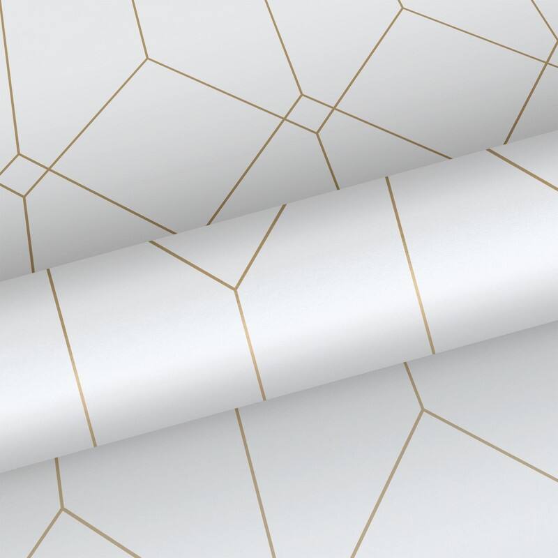 ESTA Home Trilliant White Art Deco Motif Wallpaper