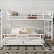 preview thumbnail 1 of 26, Elegant L-Shaped Metal Twin over Full Size Bunk Bed White