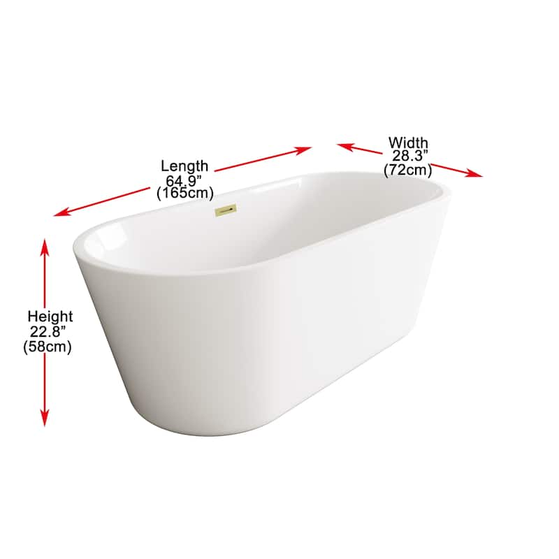 Odell Soaking Bathtub in Glossy White