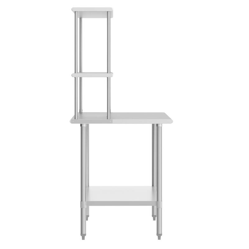 Commercial Stainless Steel Worktable with 2 Overshelves and 1 Undershef
