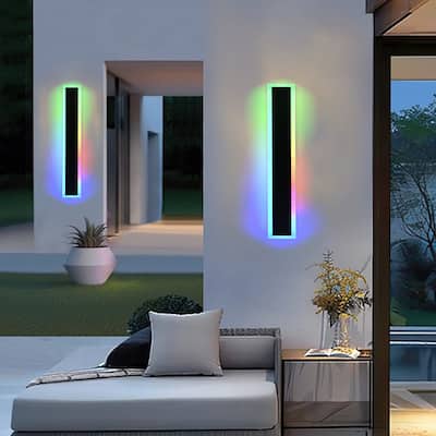 2-Pack 32" RGB Smart Outdoor Wall Lights