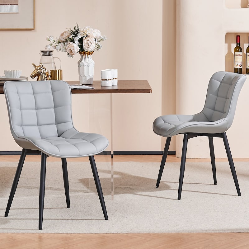 Modern Kitchen Dining Chairs, PU Leather Upholstered, Set of 2