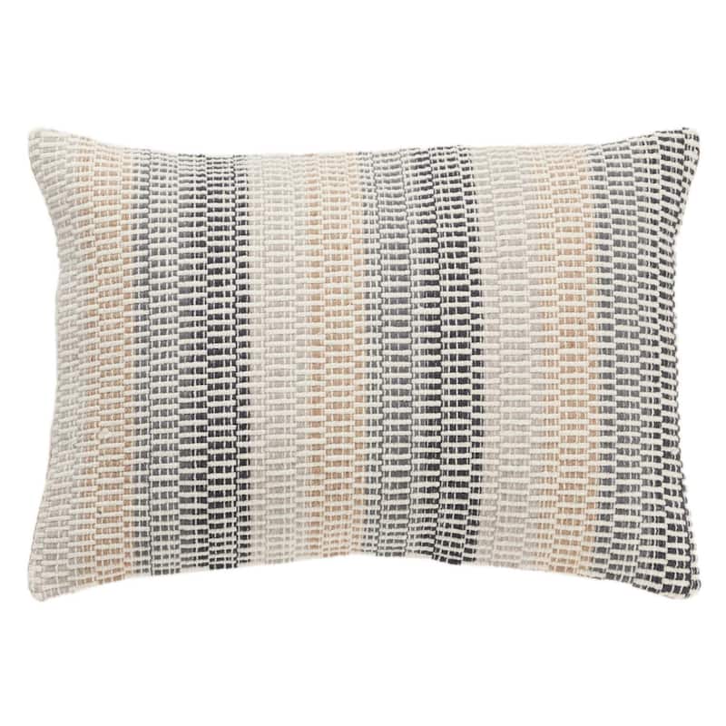 Rizzy Home Transitional Multi/Dark Natural Poly Filled Pillow - 14"x20"