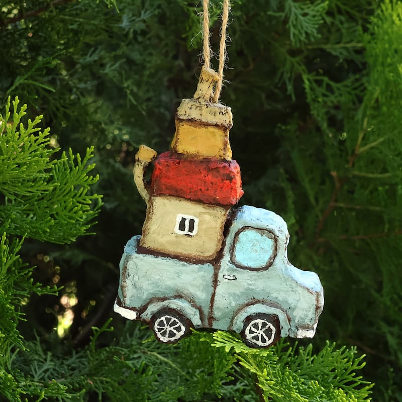 Novica Handmade Terrestrial Voyages Papier Mache Ornament