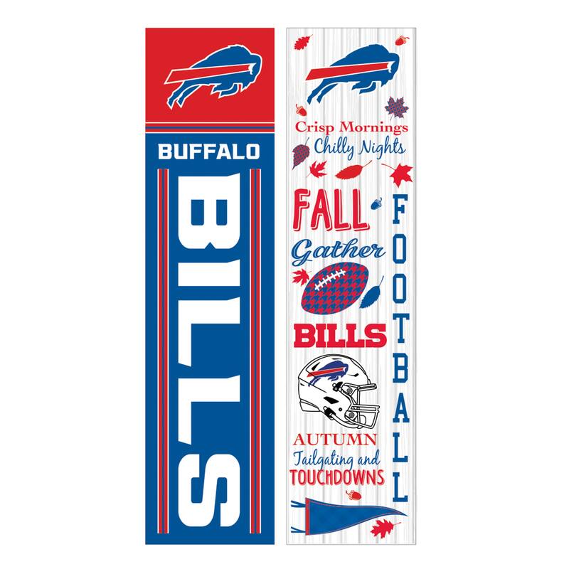 47" Double Sided Seasonal Porch Leaner, Buffalo Bills - 47" x 11.25"