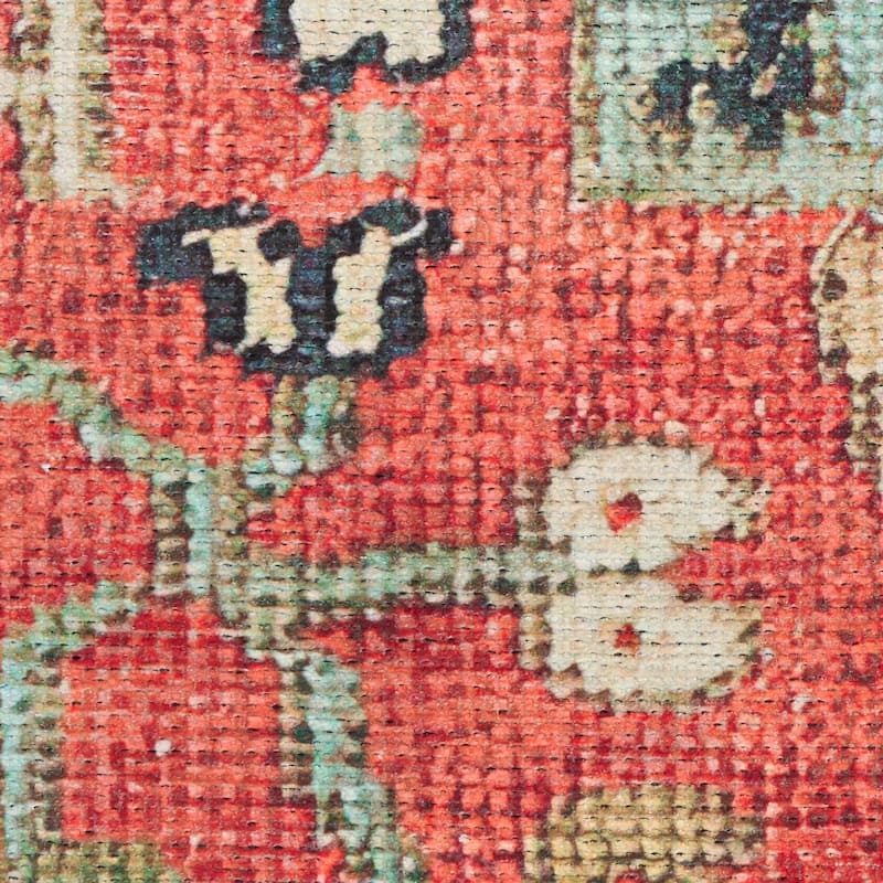 Nourison Vintage Washables Indoor only Red Persian Area Rug