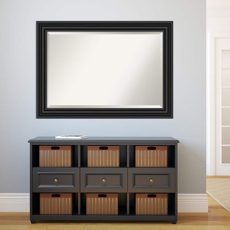 Beveled Bathroom Wall Mirror - Colonial Black Frame