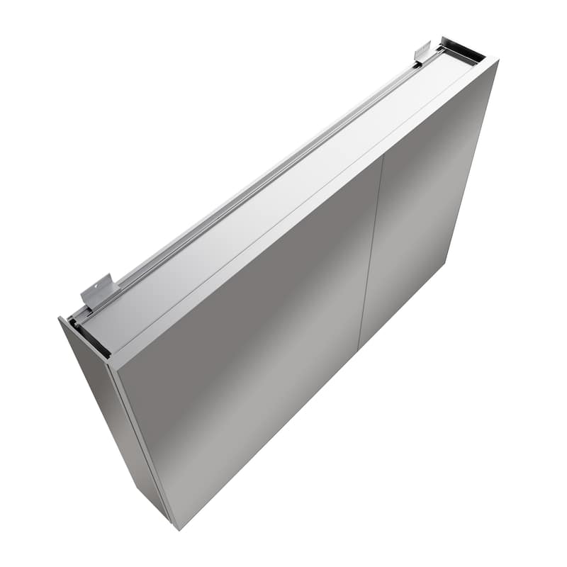 Modland 30"-36"W x 24"H Double Door Bathroom Medicine Cabinet with Mirror,Aluminum Frame