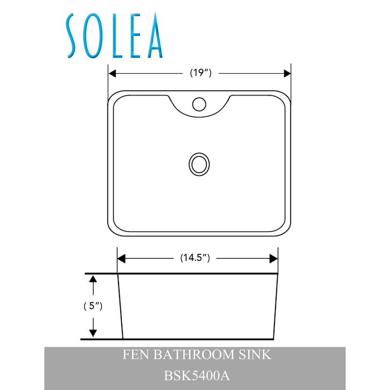 SAFAVIEH Solea Delina Porcelain Ceramic Vitreous Rectangular 19 Inch White Bathroom Vessel Sink - 18.9" x 14.6" x 5.1"