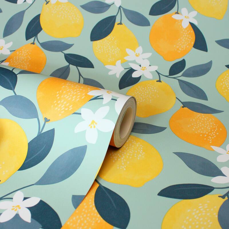 Fine Decor Inigo Seafoam Sicily Fruits Wallpaper