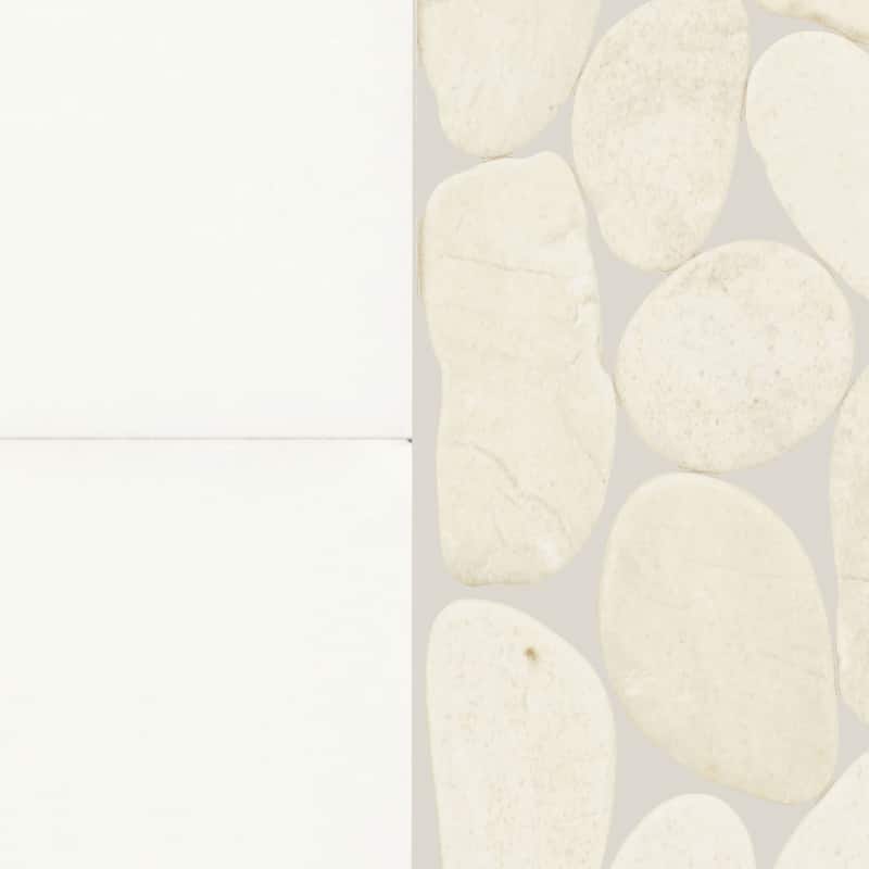 Daltile Pebble Oasis Natural Stone Art Deco Pebble Mosaic 11" x 11" (11 PC per Carton) (10.78 SQFT per Carton)