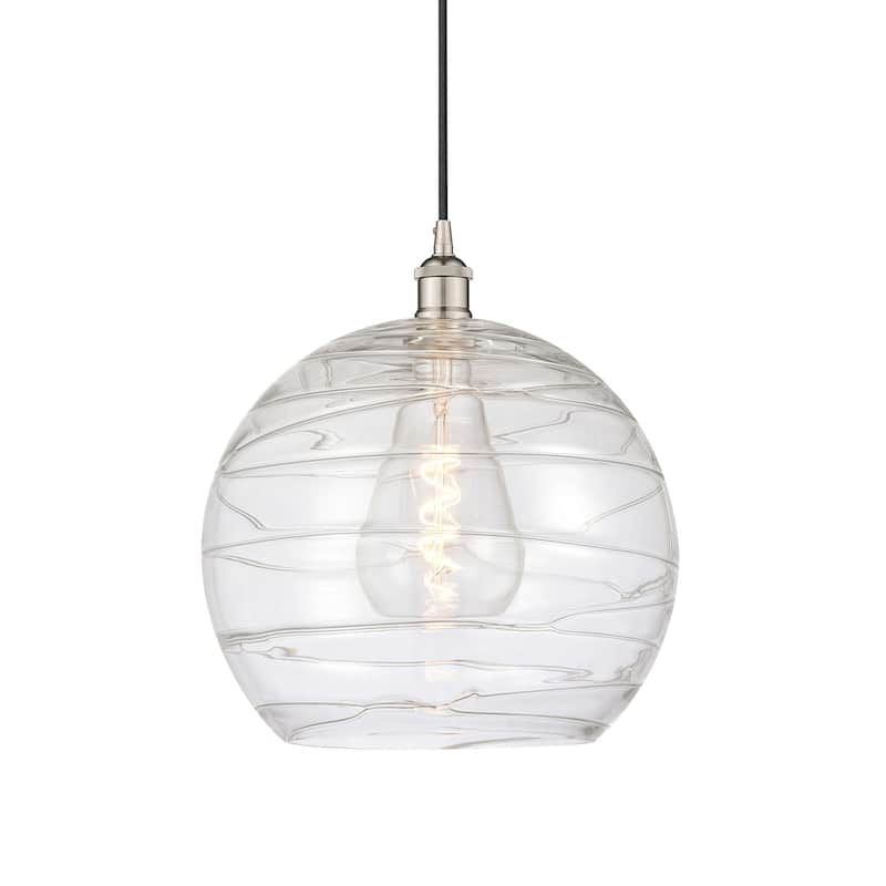 Innovations Lighting 616-1P-16-13 Athens Pendant Athens 13" Wide - Polished Nickel / Clear Deco Swirl