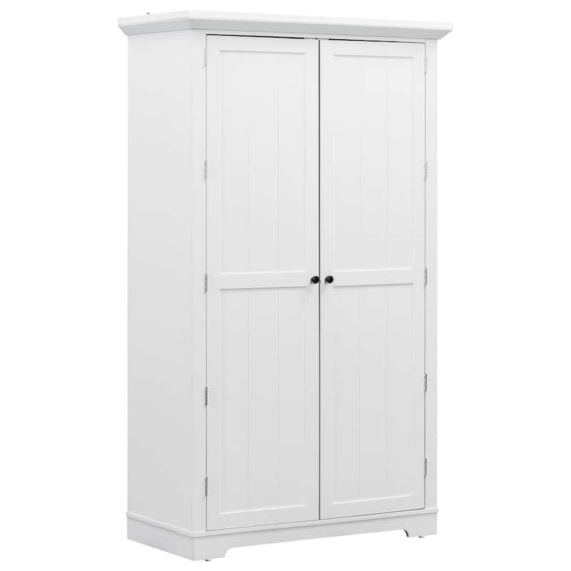 72" Shaker Style Kitchen Pantry Cabinet with Drawers, Freestanding Storage Cupboard with Pull-Out Trays