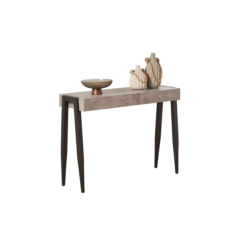 Camden Black Gray Marble Wood Metal Modern Console Table