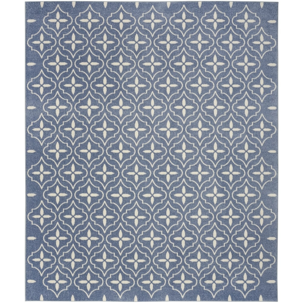 Nourison Sandy Indoor / Outdoor Blue Moroccan Area Rug
