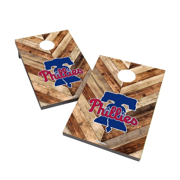slide 2 of 5, Philadelphia Phillies 2x4 MLB Cornhole Bag Toss Include Carry Case
