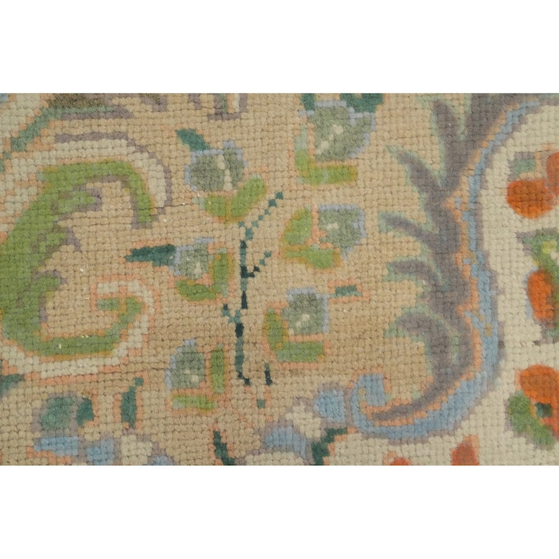 Hand Knotted Oriental 100% Wool Carpet Traditional Floral Greys & Charcoal Tabriz Area Rug - 9' 6'' X 6' 8''