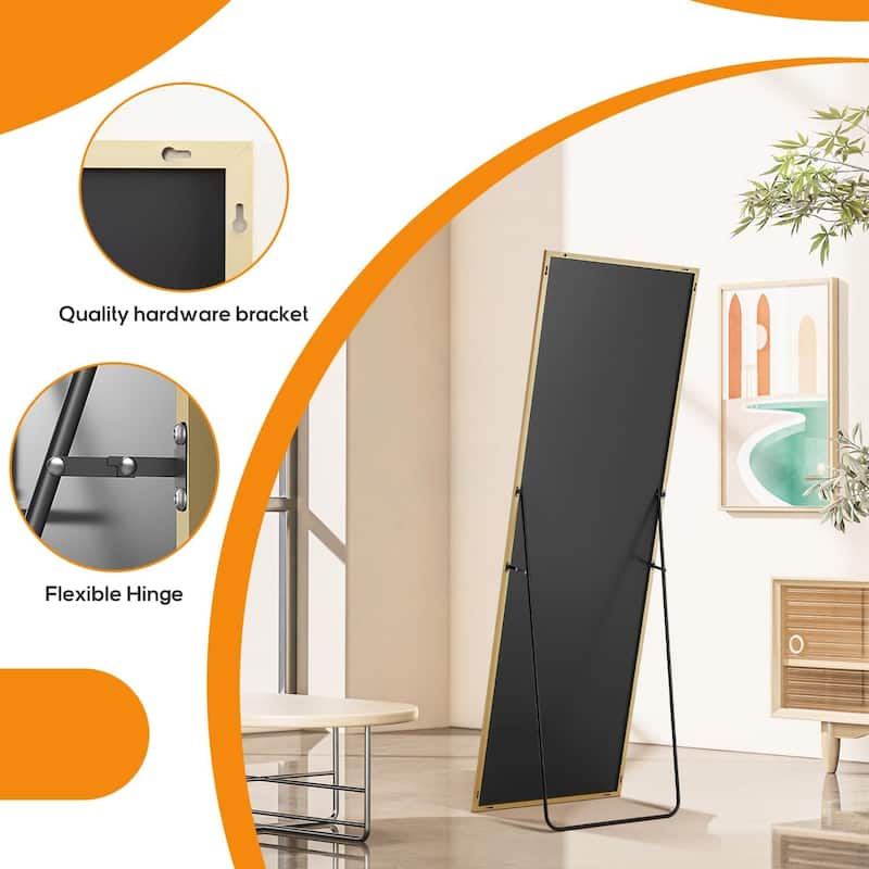 Mirror Full Length, Upgraded 16"x59" Body Wall Mirrors with Shatter-Proof Glass, Floor Standing, Hanging or Leaning
