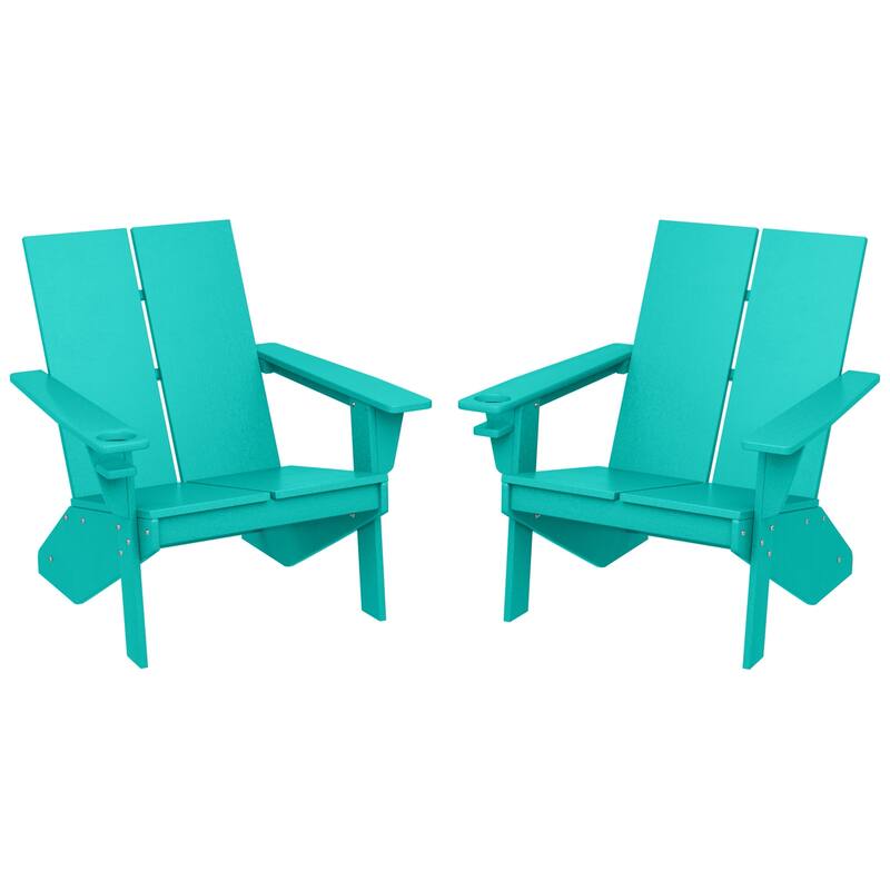 Coastin Modern Poly Adirondack Chair (Set of 2), Black