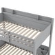 preview thumbnail 10 of 8, Gray Twin over Full Bunk Bed with LED, Charging Station, Storage Shelves, and Drawer