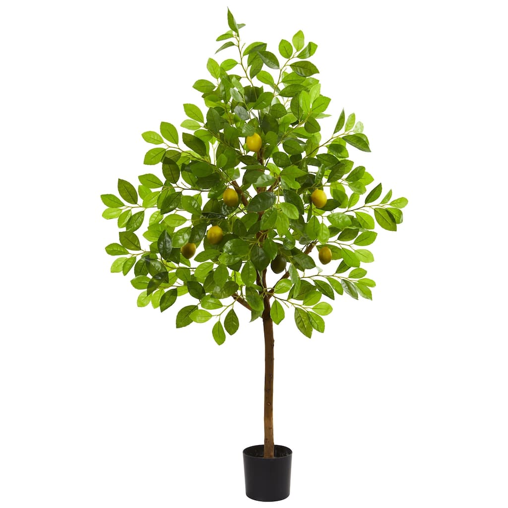 Artificial Lemon Tree 4ft - Lush Green Faux Tree with Lemons for Home Decor - 41-50 Inches