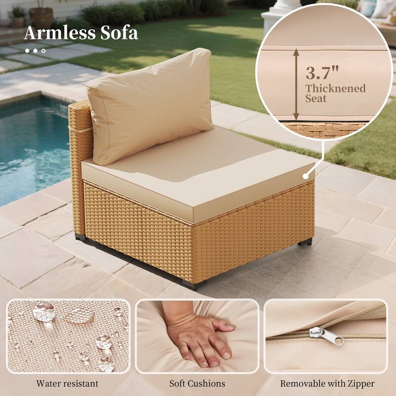 UPHA 7-Piece Wicker Outdoor Seating Group with Cushions