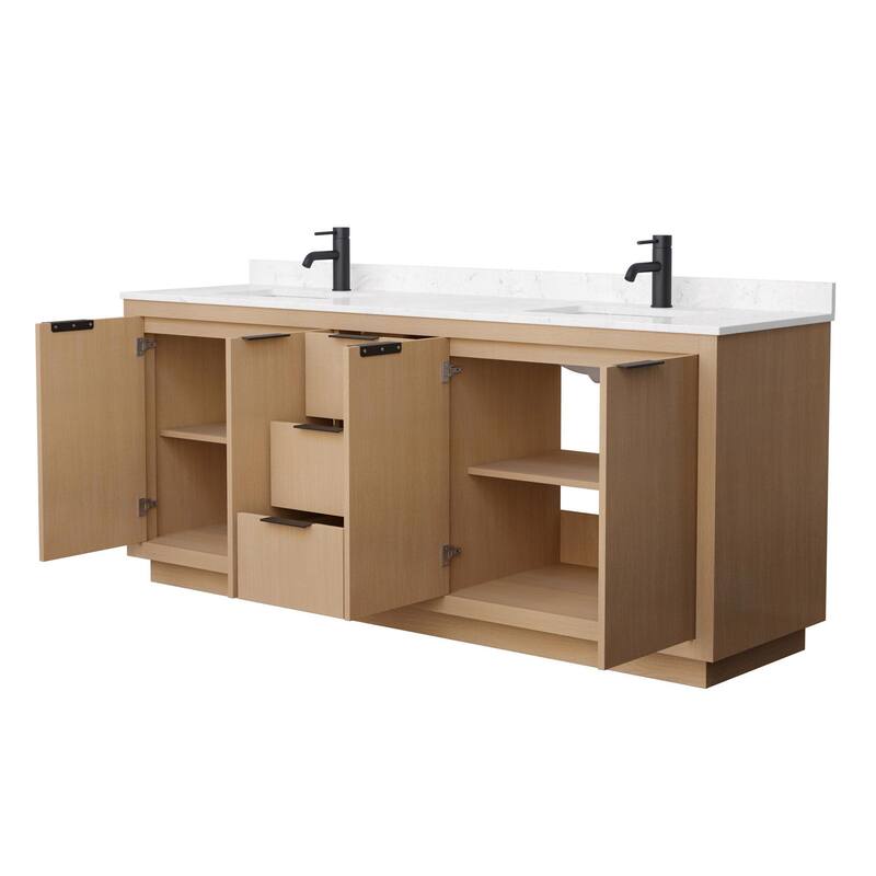 Wyndham Collection Maroni 80" Free Standing Double Basin Vanity Set