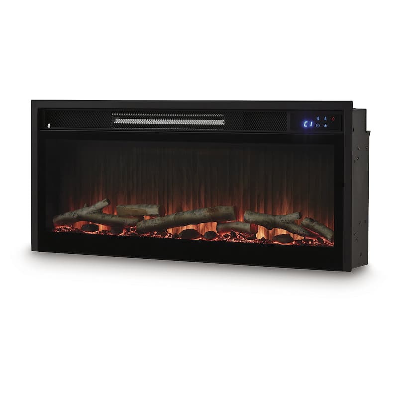 Signature Design by Ashley Entertainment Accessories Black Fireplace Insert - 34"W x 6"D x 15"H