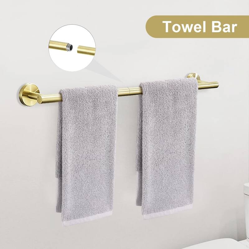(Brusehd Light Gold)Bathroom Hardware Set, 304 Brushed Stainless Steel, 24 Inch