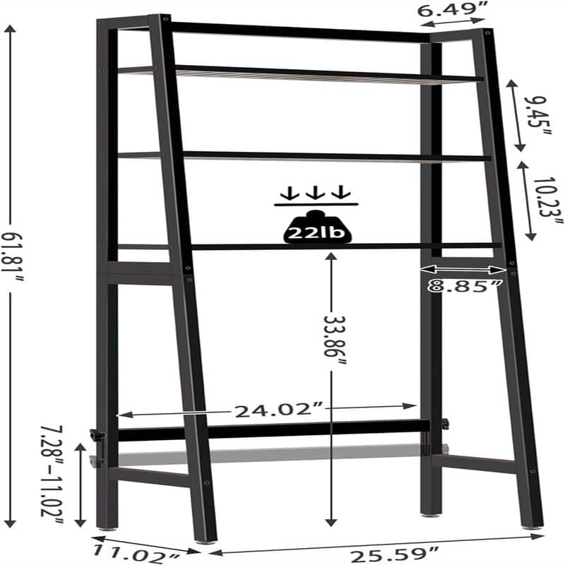 Over The Toilet Storage - 11.02"D x 25.59"W x 61.42"H