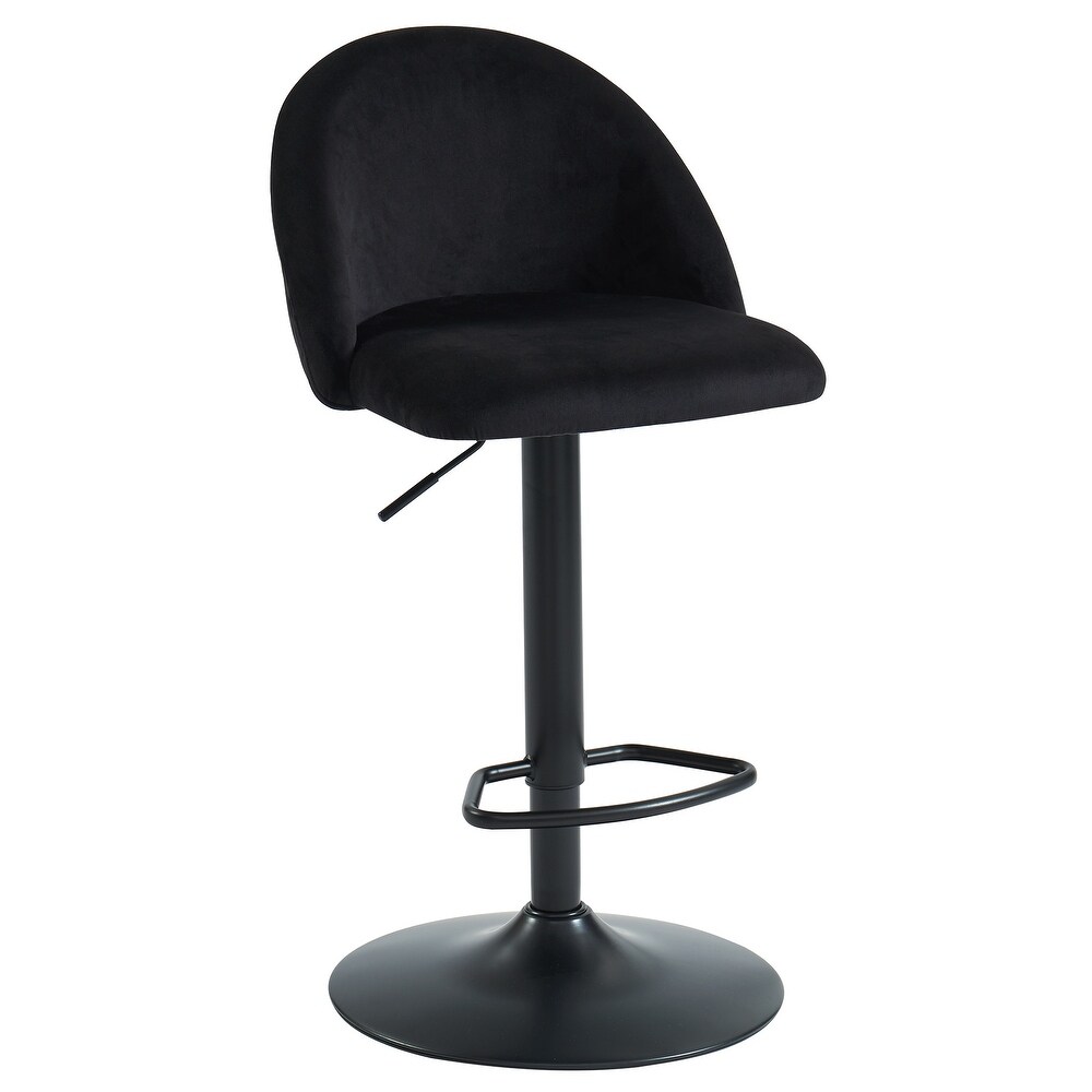 Overstock 42.5 inch Black Solid Upholstery Adjustable Counter Stool (Black)