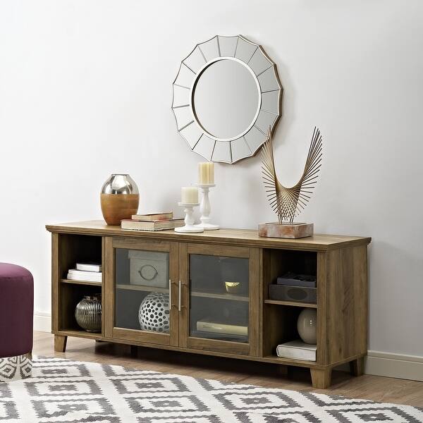 Middlebrook Designs 58 Inch Glass Door Tv Stand Console Overstock 20479905 Tv stands & entertainment centers :
