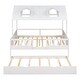 preview thumbnail 3 of 18, Full Size House Bed with Trundle, Wood Kids Full Bed with Roof and Guardrails, Playhouse Beds Frame Full for Kids