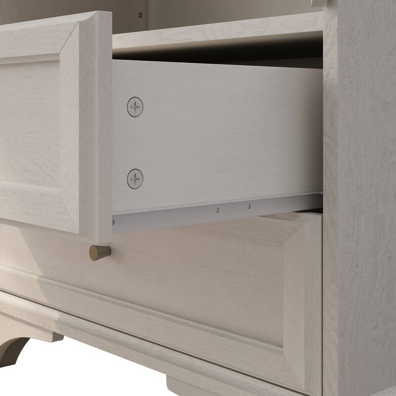 GDFStudio Calystrian Glass Door Curio Storage Cabinet with Adjustable Shelves