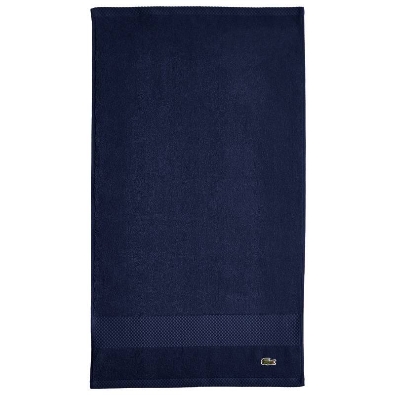 Lacoste Heritage Supima 100% Cotton Bath Towel, Hand Towel, Wash Cloth, and Bath Sheet - Navy - Hand Towel