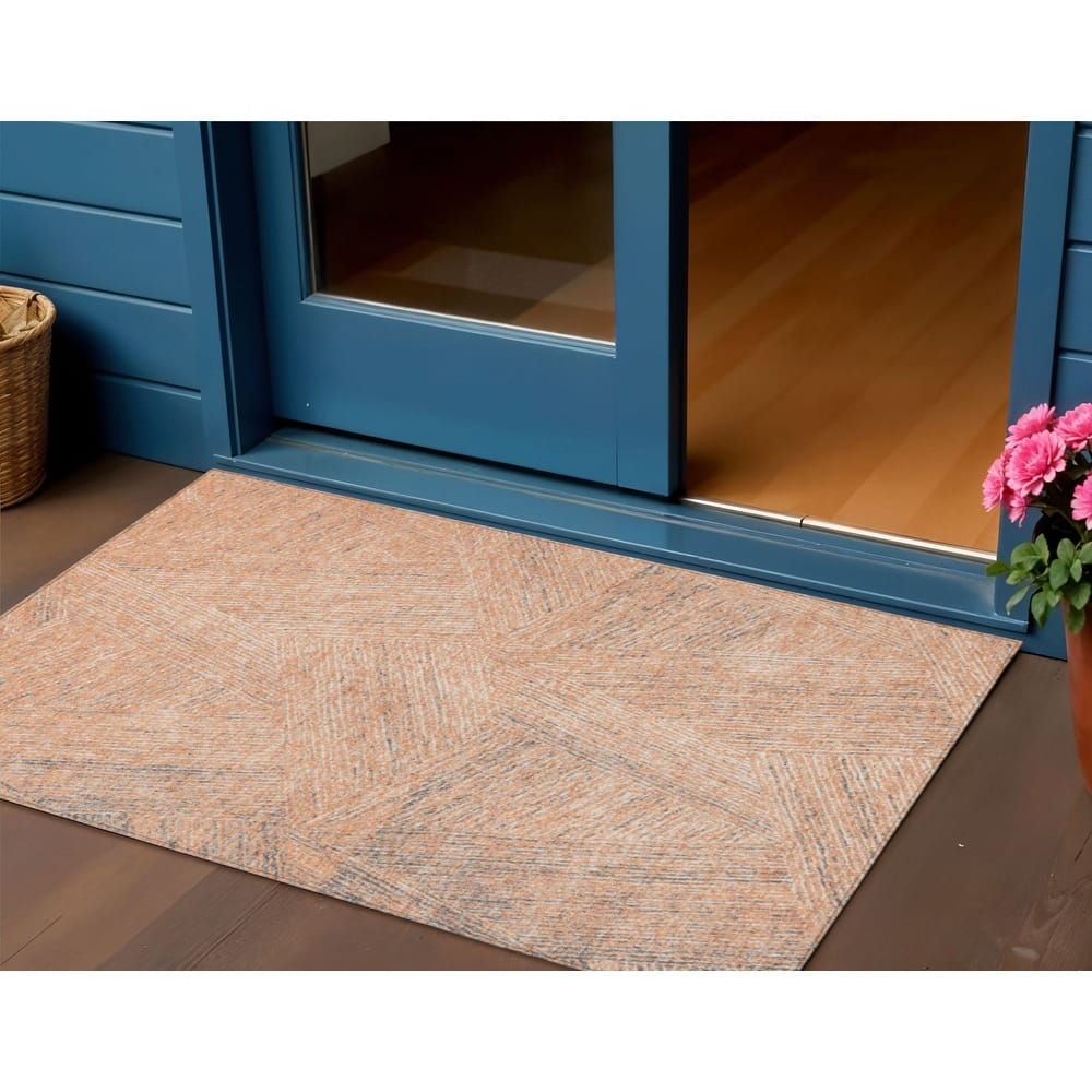 HomeRoots Abstract Transitional Rectangle Outdoor Rug