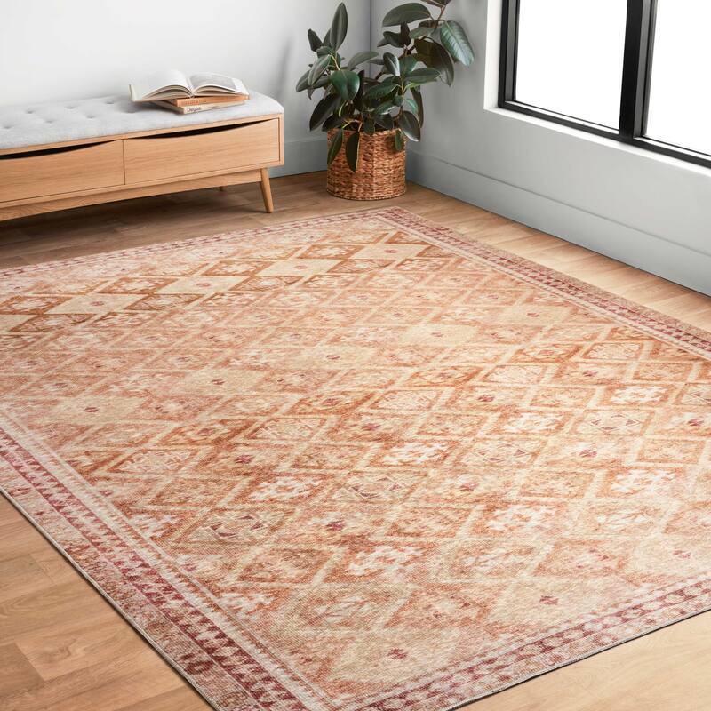 Alexander Home Isabelle Vintage Boho Diamond Area Rug