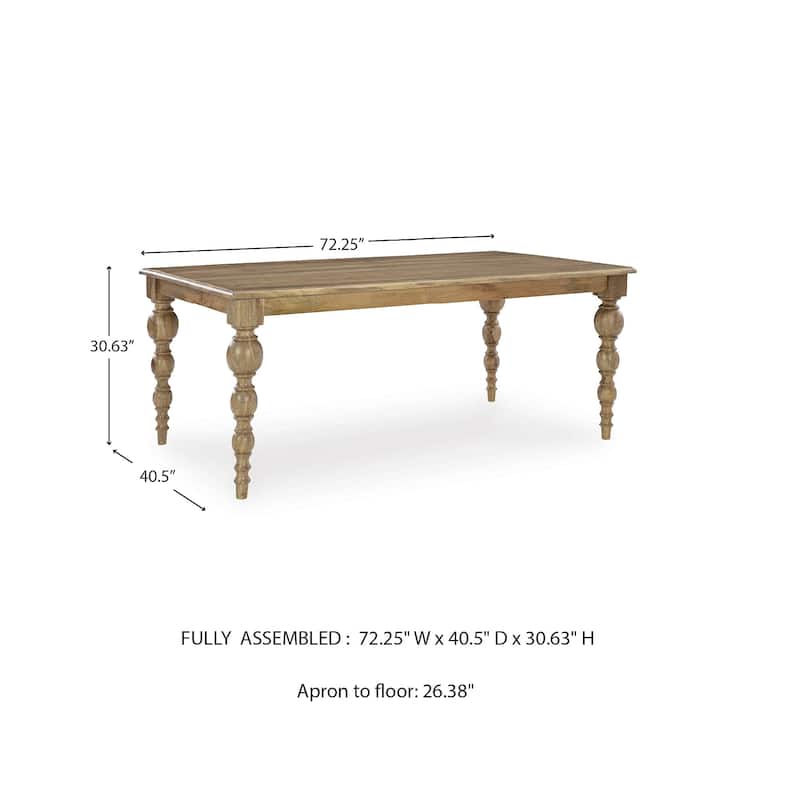 Signature Design by Ashley Rybergston Light Brown Dining Table - 72" W x 41" D x 30.25" H
