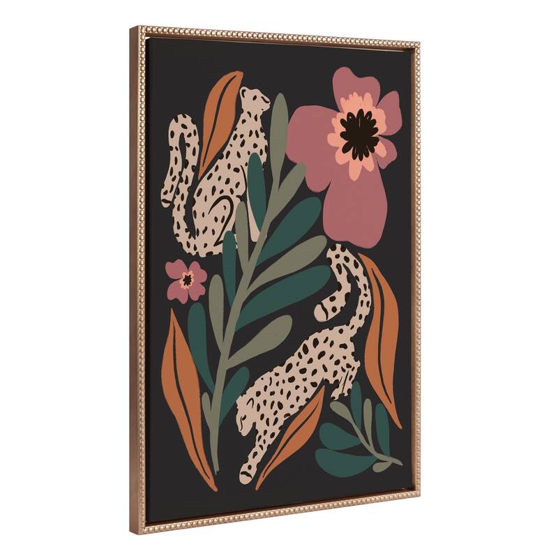 Kate and Laurel Sylvie Beaded Wild Garden Framed Canvas by Oris Eddu