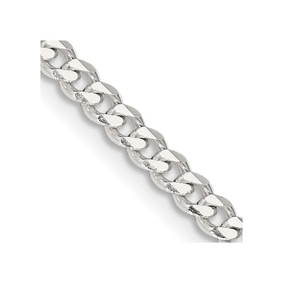 Curata 925 Sterling Silver 3.5mm Curb Chain Necklace Options: 16 18 20 22 24 26 28 30 36