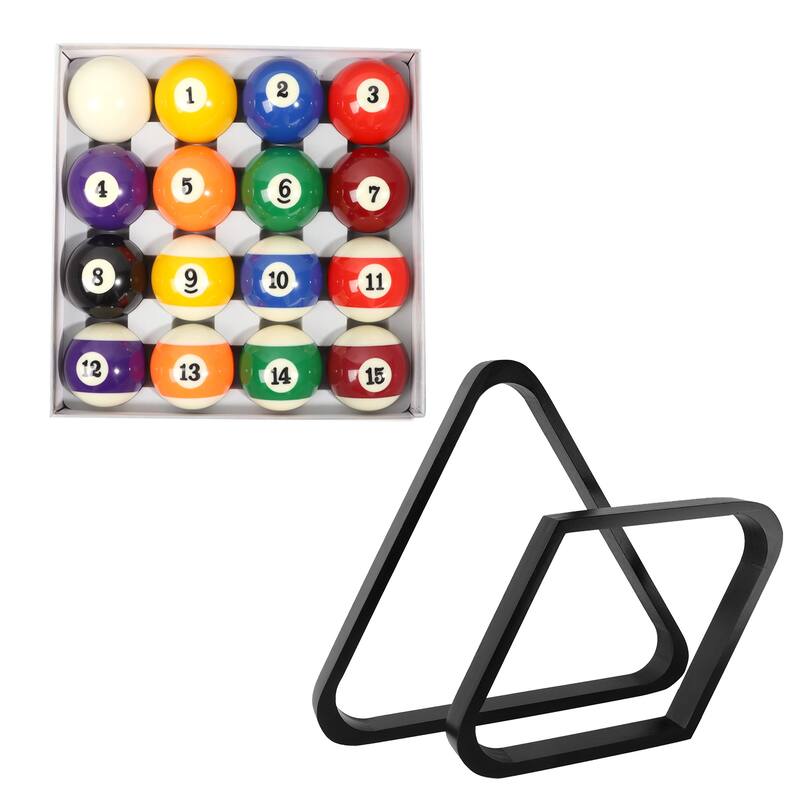 GSE™ 2-1/4"" Regulation Size Billiard/Pool Balls and 8-Ball Triangle & 9-Ball Diamond Rack Set - Billiard Accessory Kit - + Black Racks - Deluxe PRO Balls