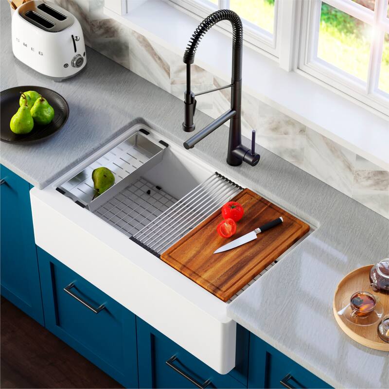 Karran USA QAWS-740 Quartz QAWS Series 34" Farmhouse Single Basin